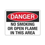 Danger No Smoking Or Open Flame In This Area Sign